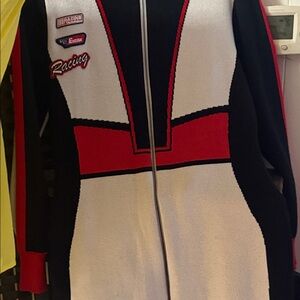 AKIRA Black and Red Racing Long Sleeve Dress